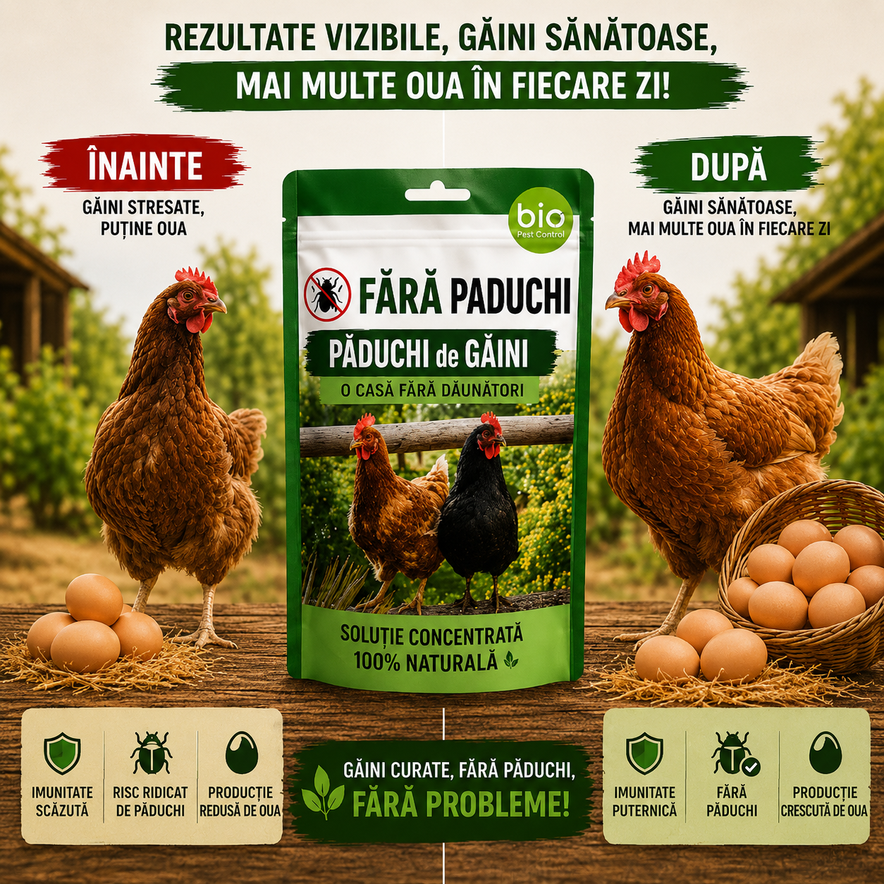Tratament BIO împotriva păduchilor de găină