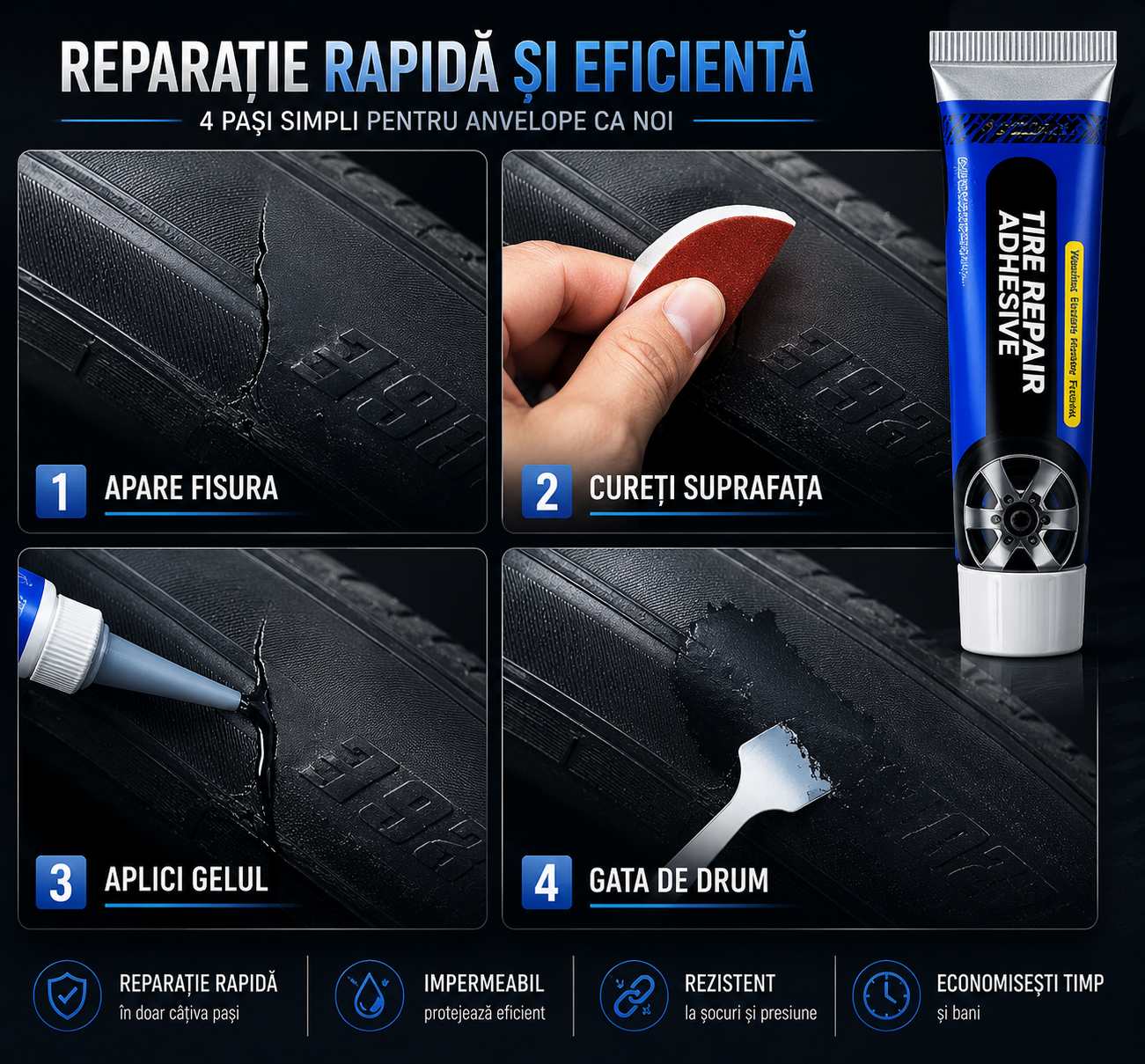 Adeziv pentru repararea anvelopelor